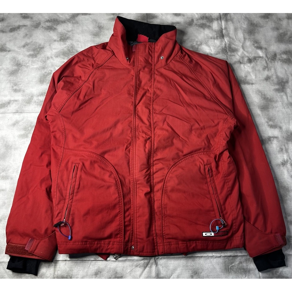 Vintage Oakley Software Jacket Mens Size M Red Center O Gorpcore Techwear Y2K